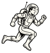 Pace Cadet app icon: an astronaut running